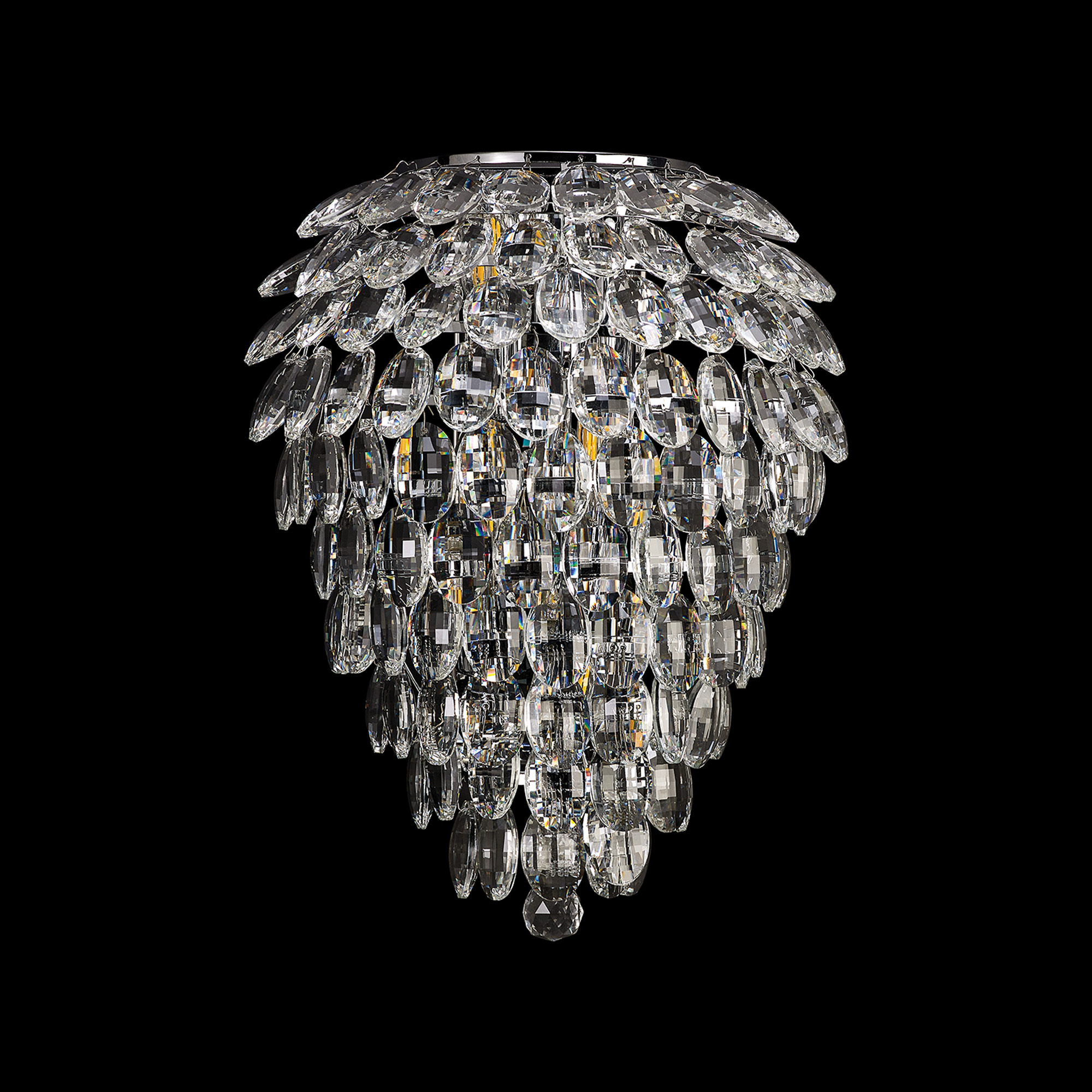 Coniston Polished Chrome Crystal Wall Lights Diyas Flush Crystal Wall Lights